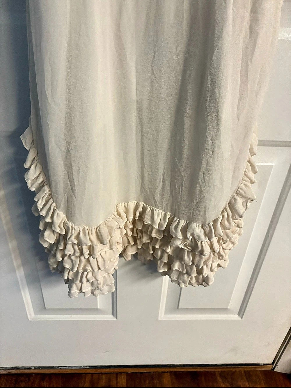 NWOT Thomas Wylde 100% Silk Tiered Ruffle Tank Dress Medium Cream Ivory - Picture 5 of 7